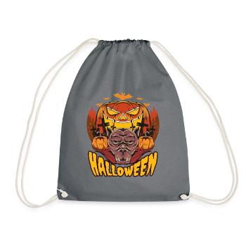 Halloween Pumpkin Horror - Drawstring Bag - grey - Front
