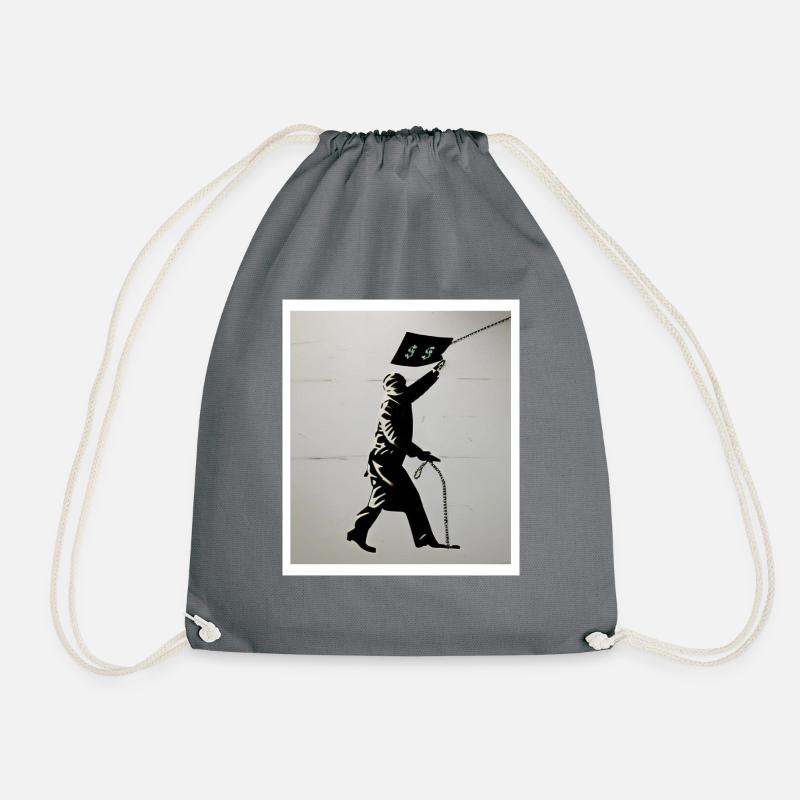 The Value of Money - Drawstring Bag - grey