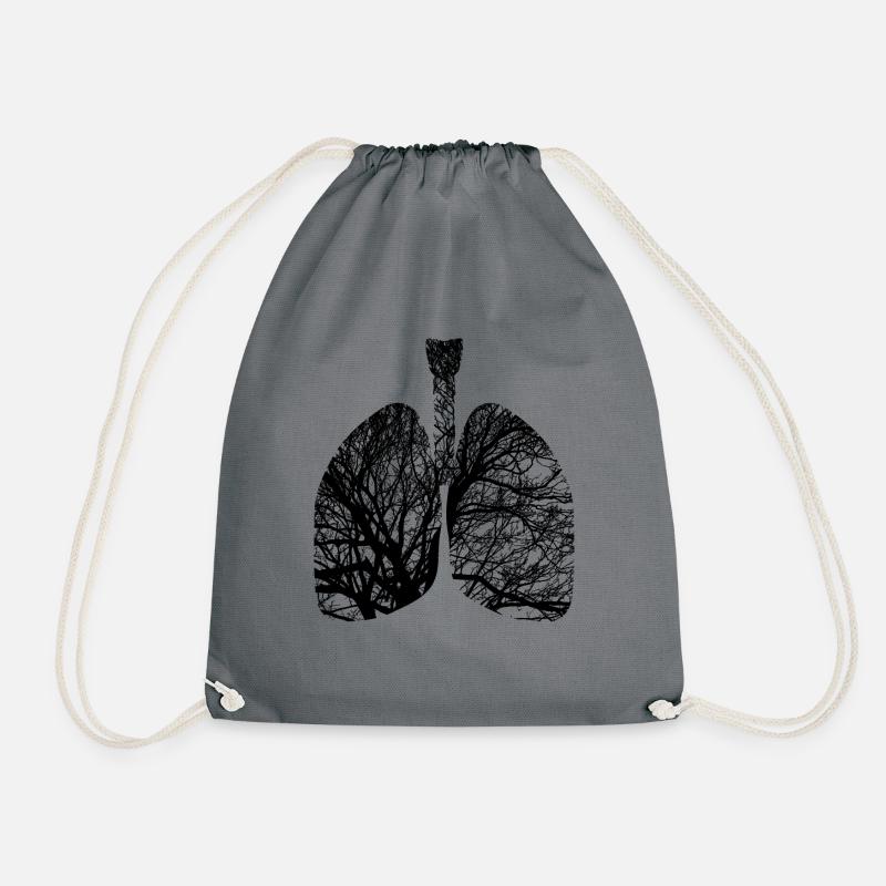 Nature lung tree - Drawstring Bag - grey
