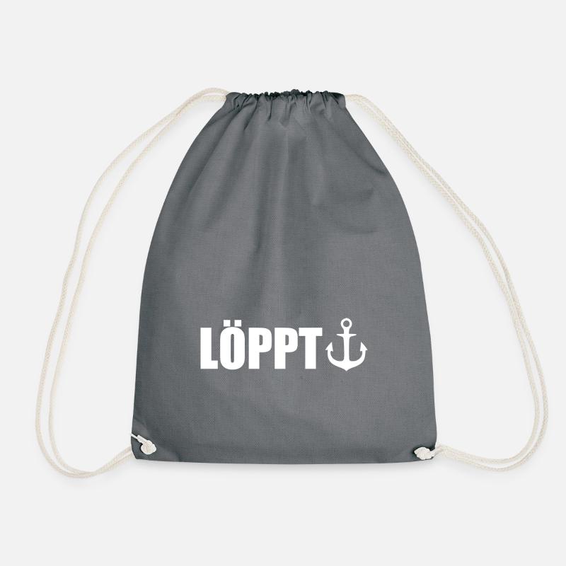 Löppt - mit Anker [white] - Turnbeutel - Grau