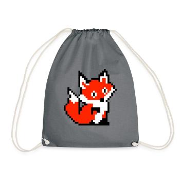Fox Fox Paw rétro conception de chemise de pixel - Sac de sport léger - gris - Devant