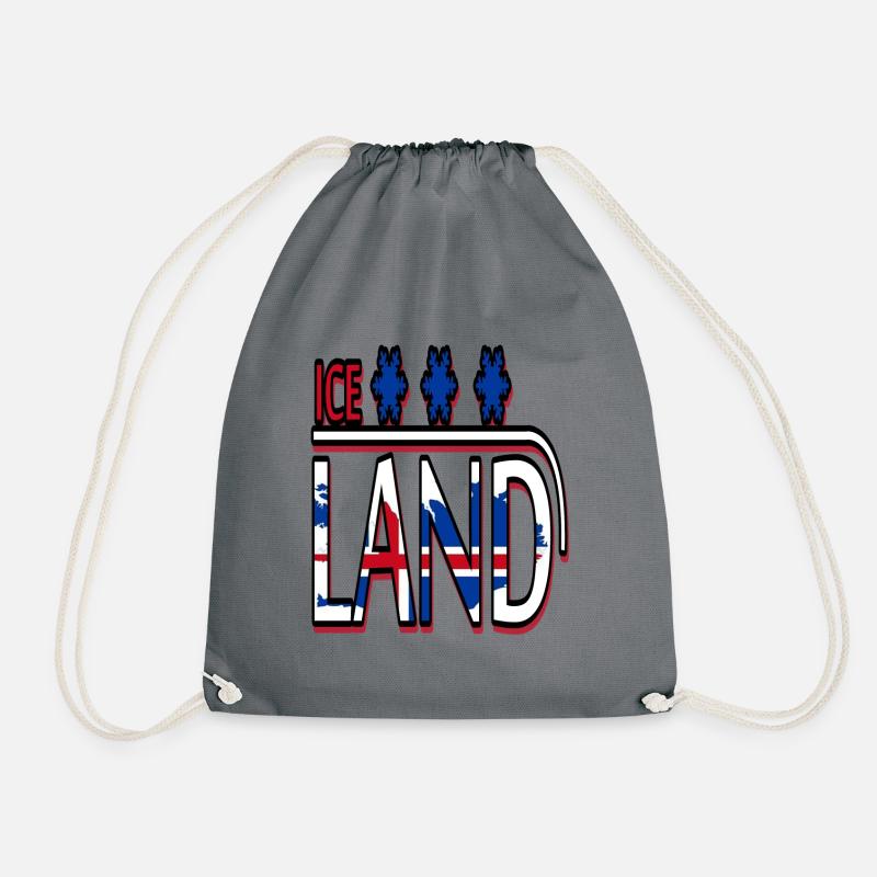 iceland - Drawstring Bag - grey