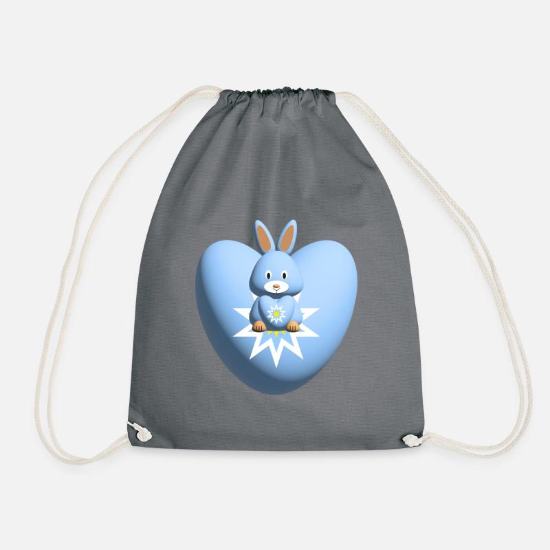 Herz mit süßem hellblauen Hase. - Turnbeutel - Grau