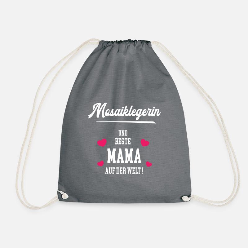 Mosaiklegerin Beste Mama Muttertag Geburtstag - Turnbeutel - Grau