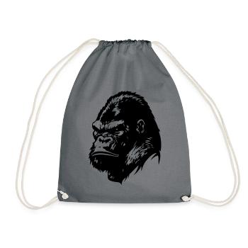 Tête de gorille - Sac de sport léger - gris - Devant