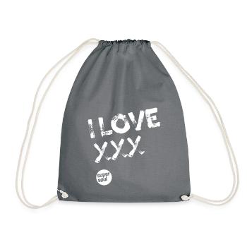 I LOVE XXX by Supersoul - Drawstring Bag - grey - Front