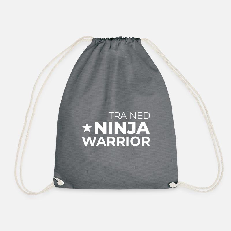 Trained Ninja Warrior - Drawstring Bag - grey
