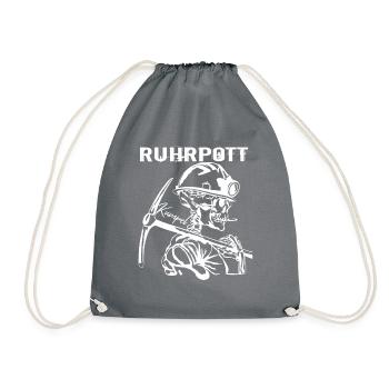 Ruhrpott Skull Bergmann - Turnbeutel - Grau - Vorne