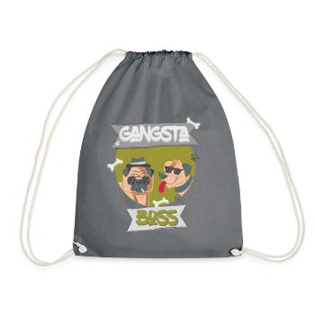 Gangsta Boss: Chiens de mafia sympas: Pug Gangster - Sac de sport léger - gris - Devant