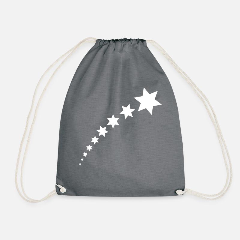 star - Drawstring Bag - grey