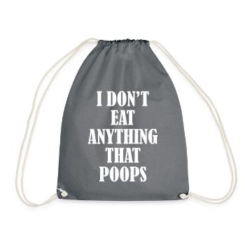 Vegan Vegan Vegan Script White - Drawstring Bag - grey - Front
