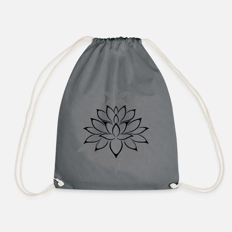 Lotus Lotusblume Blume des Lebens - Turnbeutel - Grau