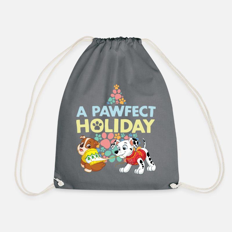 Paw Patrol Rubble & Marshall Christmas Design - Drawstring Bag - grey