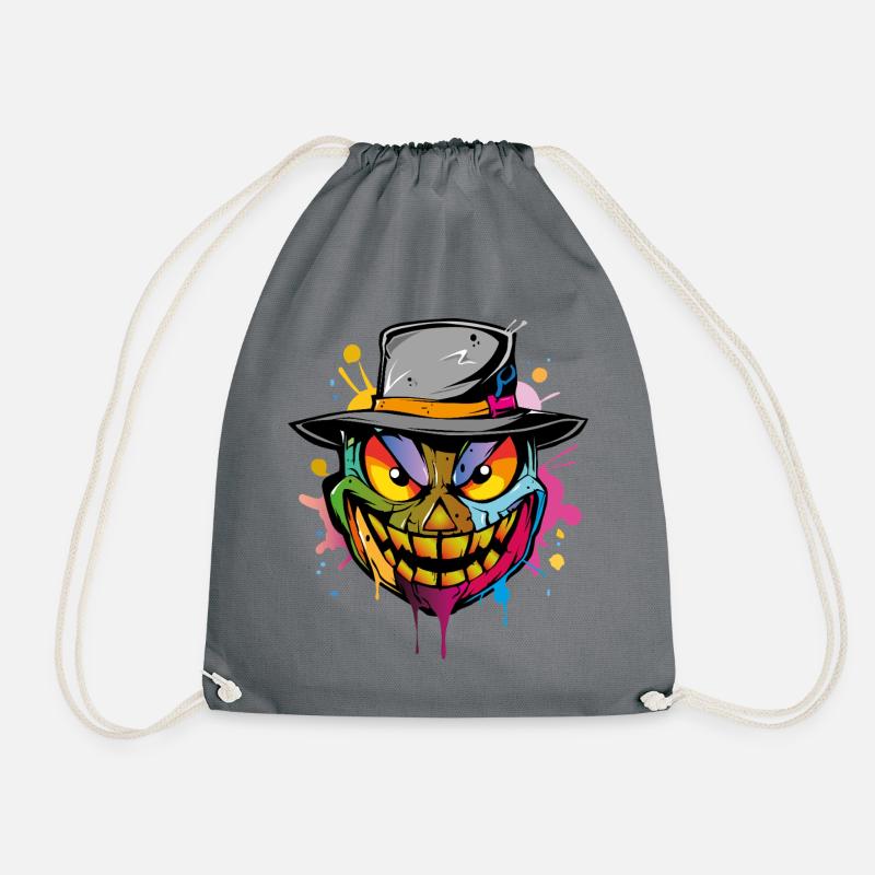 Halloween Face - Turnbeutel - Grau