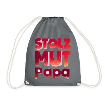 Fire Brigade Dad Pride Courage Strength Gift Idea - Drawstring Bag - grey - Front