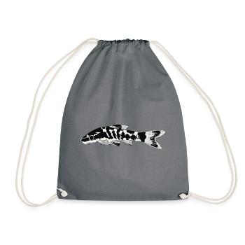 Zebra oto, Tiger oto wels. Otocinclus cocama - Drawstring Bag - grey - Front