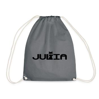 Julia avec un chat noir - Sac de sport léger - gris - Devant
