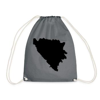 Bosnia and Herzegovina map map - Drawstring Bag - grey - Front