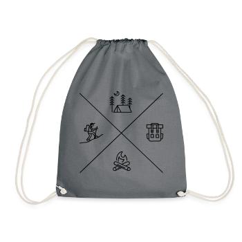 Hiking and adventure - Drawstring Bag - grey - Front