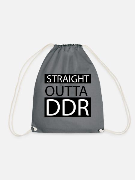 Straight outta GDR slogan gift idea - Drawstring Bag - grey