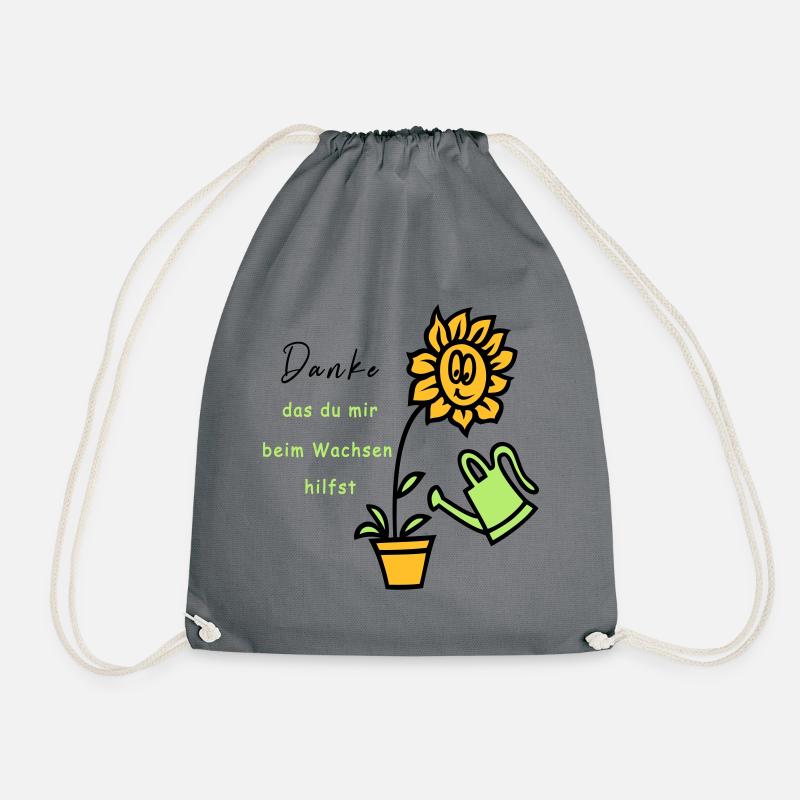 Sonnenblume, Garten, Danke - Turnbeutel - Grau