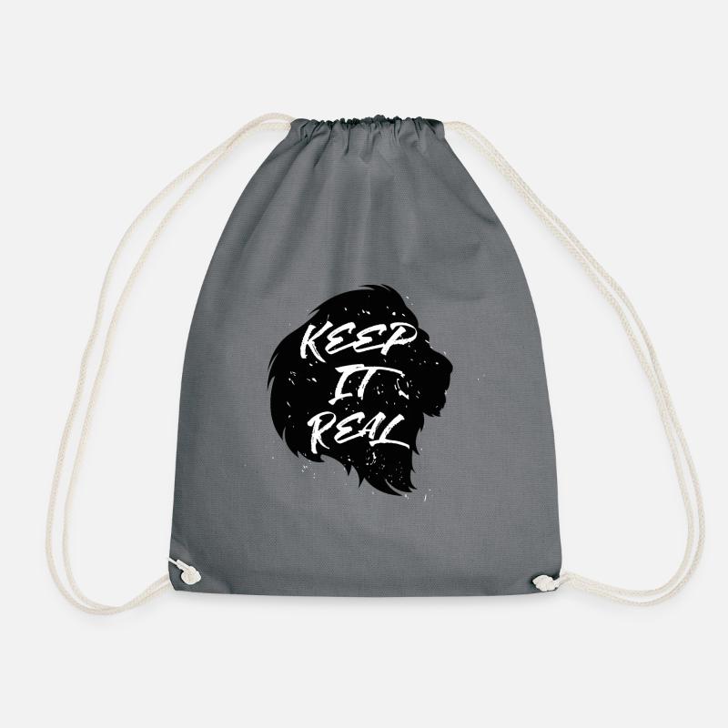 Lion Keep It Real - Drawstring Bag - grey
