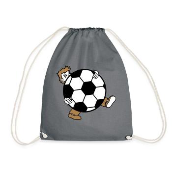 sport fussball verein riesig kicker tor kugel ball - Turnbeutel - Grau - Vorne