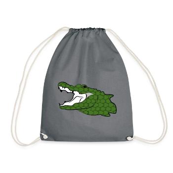 Crocodile Nile Crocodile Alligator Reptile Gift - Drawstring Bag - grey - Front