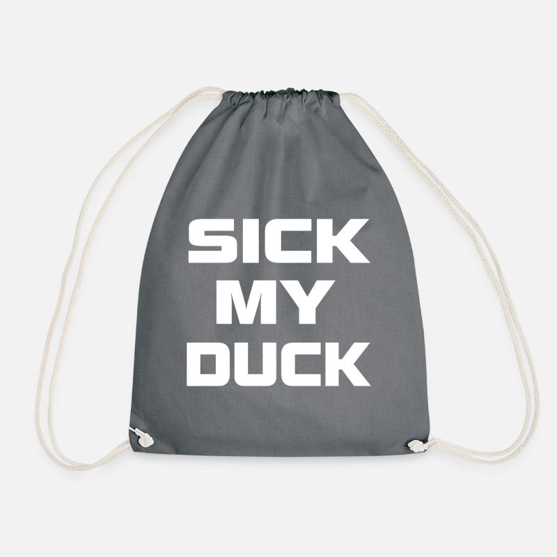 sick my duck weiß - Turnbeutel - Grau