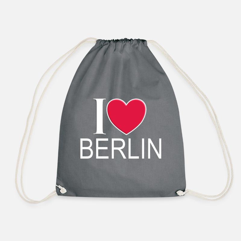 I love Berlin - Drawstring Bag - grey
