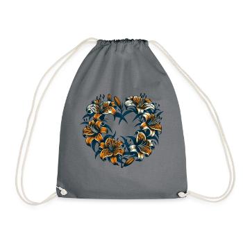 Tiger lily - Drawstring Bag - grey - Front