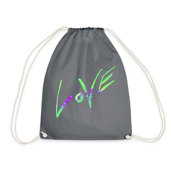 Love neon green - Turnbeutel - Grau - Vorne