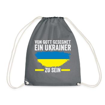 Ukraine Ukrainer Ukrainisches - Turnbeutel - Grau - Vorne