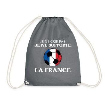 Je ne crie pas, je supporte la France. Football. - Sac de sport léger - gris - Devant
