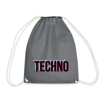 Trippy techno - Drawstring Bag - grey - Front