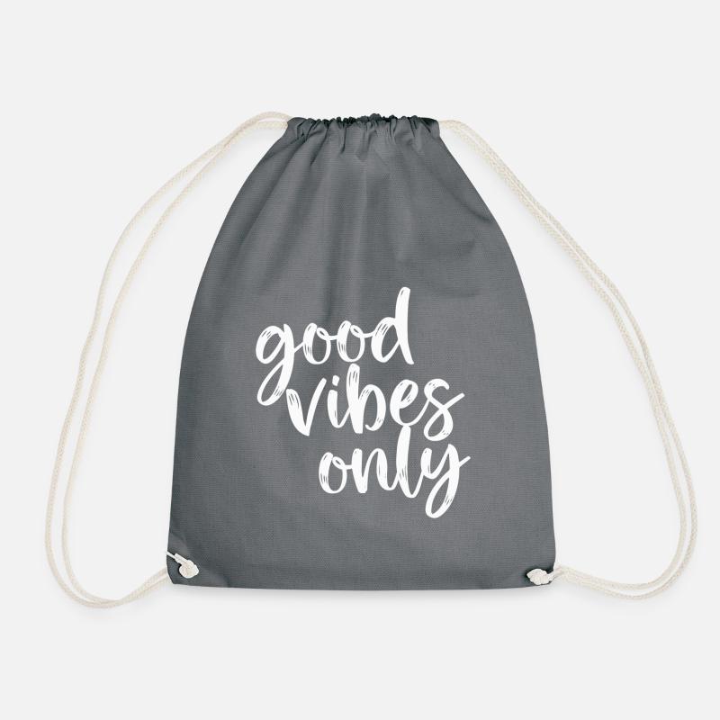 Good Vibes Only Lettering - Turnbeutel - Grau