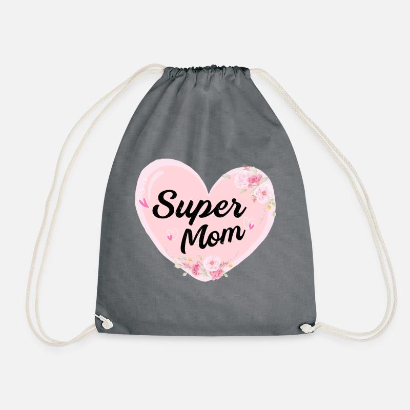 Super Mom Typografie-Design! - Turnbeutel - Grau