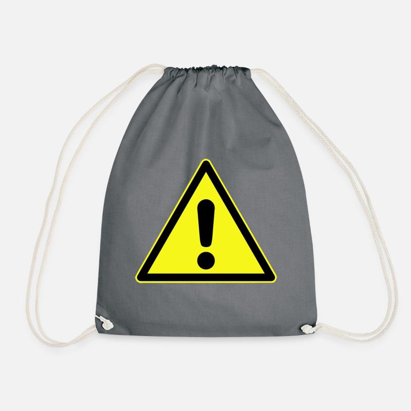 Gevaar Waarschuwing, Danger Warning - Drawstring Bag - grey