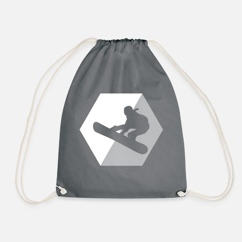 Snowboard Snowboarder - Turnbeutel - Grau