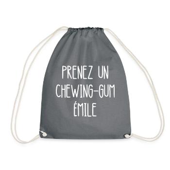 prenez un chewing-gum émile - Sac de sport léger - gris - Devant