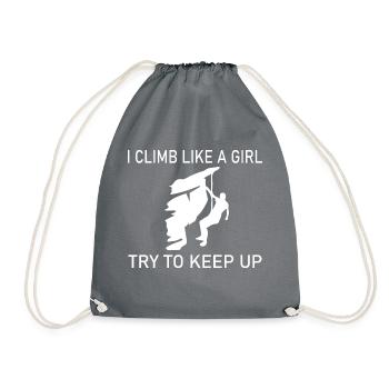 climbing - Drawstring Bag - grey - Front
