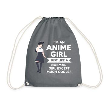Anime girl Anime Anime Merch Geschenk - Turnbeutel - Grau - Vorne