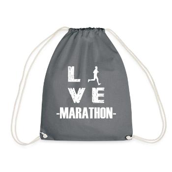Biking Running Marathon Triathlon Bike - Drawstring Bag - grey - Front