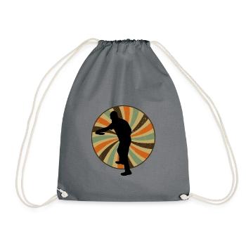 Frisbee Disc Golf Player - Drawstring Bag - grey - Front
