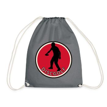 Disc Golf Player Disc - Drawstring Bag - grey - Front