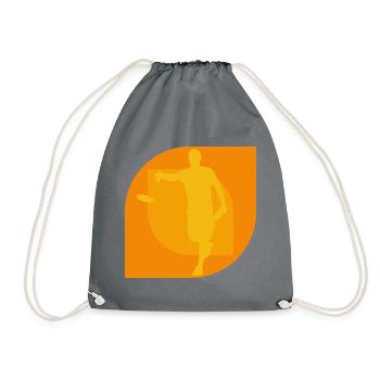 Disc Golf Frisbee Player - Drawstring Bag - grey - Front