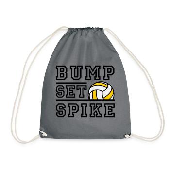 Bump Set Spike - Farbwechsel möglich - Turnbeutel - Grau - Vorne