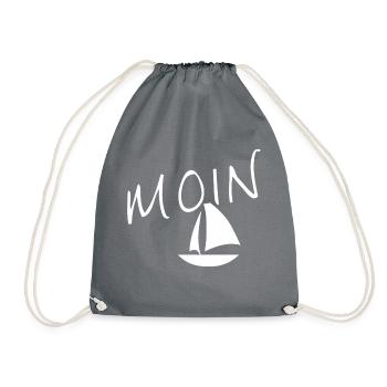 Moin with sailing ship - Drawstring Bag - grey - Front