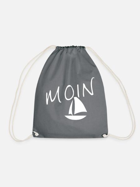 Moin mit Segelschiff - Turnbeutel - Grau