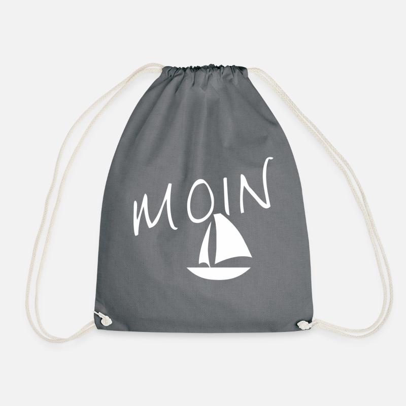 Moin mit Segelschiff - Turnbeutel - Grau